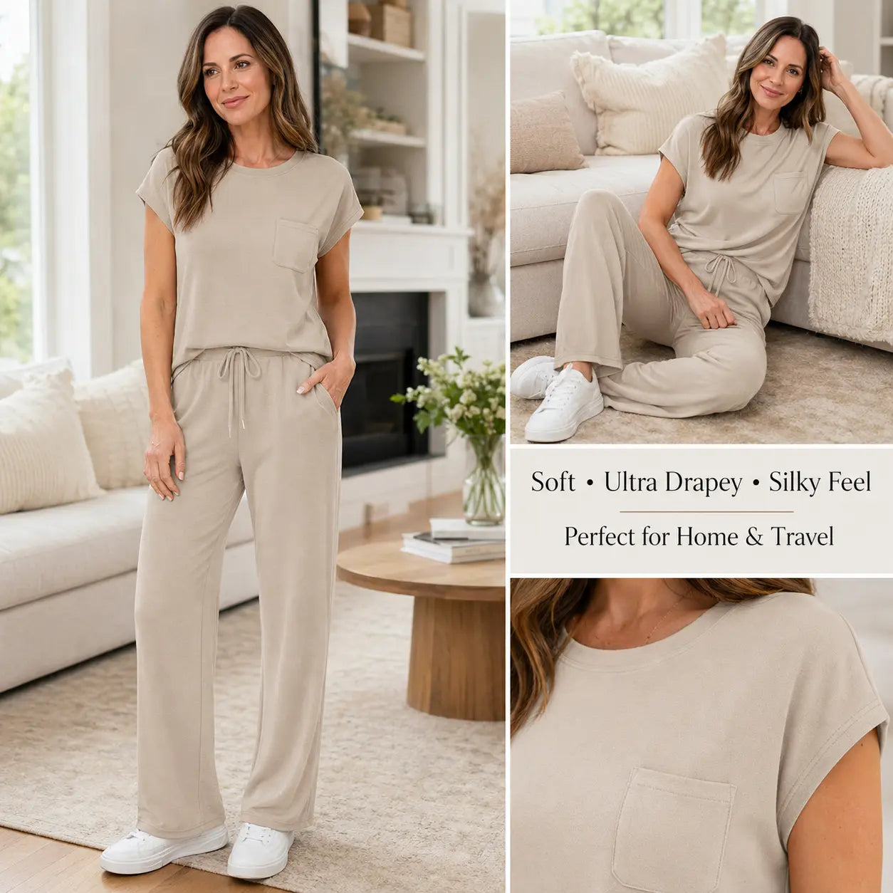 ☀️👗 Women’s 2-Piece Summer Set – Casual Travel & Lounge