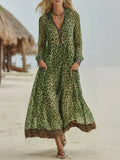 📦📦LAST DAY SAVE 49% ⏰Women's Retro Casual Leopard Print Art Hooded Midi Dress