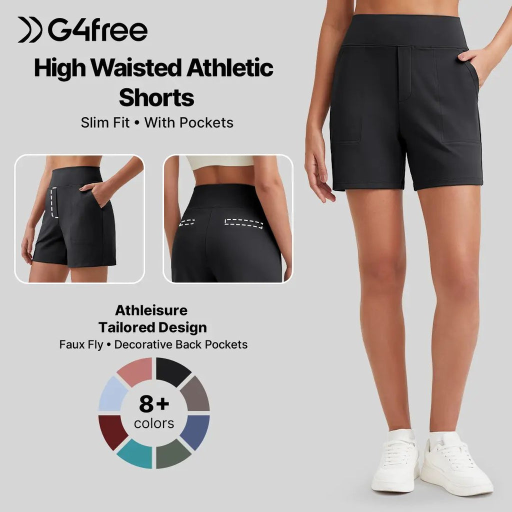 📦📦LAST DAY SAVE 49% ⏰Women's High-Waisted Athletic Bermuda Shorts with Pockets – Running, Yoga, Summer Casual Activewear(Buy 2 Free Shipping)