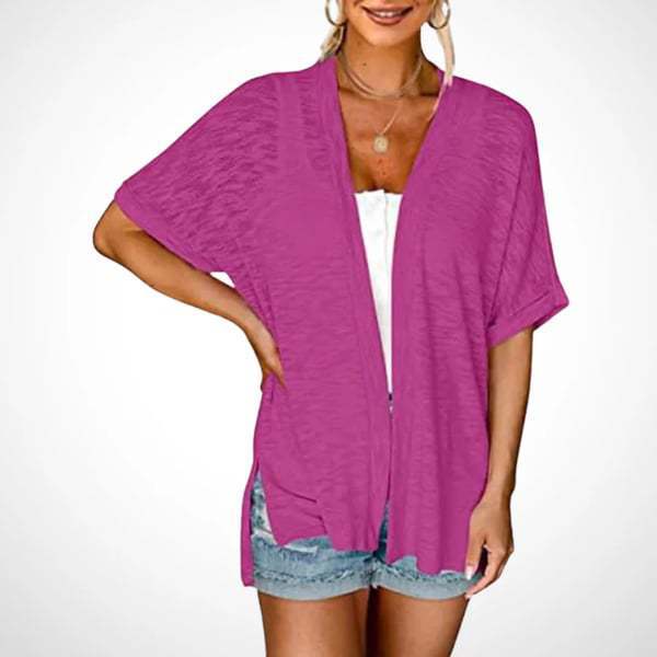 🌷🌷Womens Lightweight Cardigan 2026 Summer Short Sleeve Open Front Beach Coverup Vacation Outdoorfun Knitwear Comfort Casual Loose Minimalist Basic Knitting Batwing Shortsleeve Tops Womenswear
