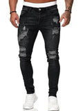 👖👖Edgy Men's Jeans - Mid-Rise Distressed