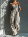 💎💎Stylish Striped Linen And Cotton Overalls