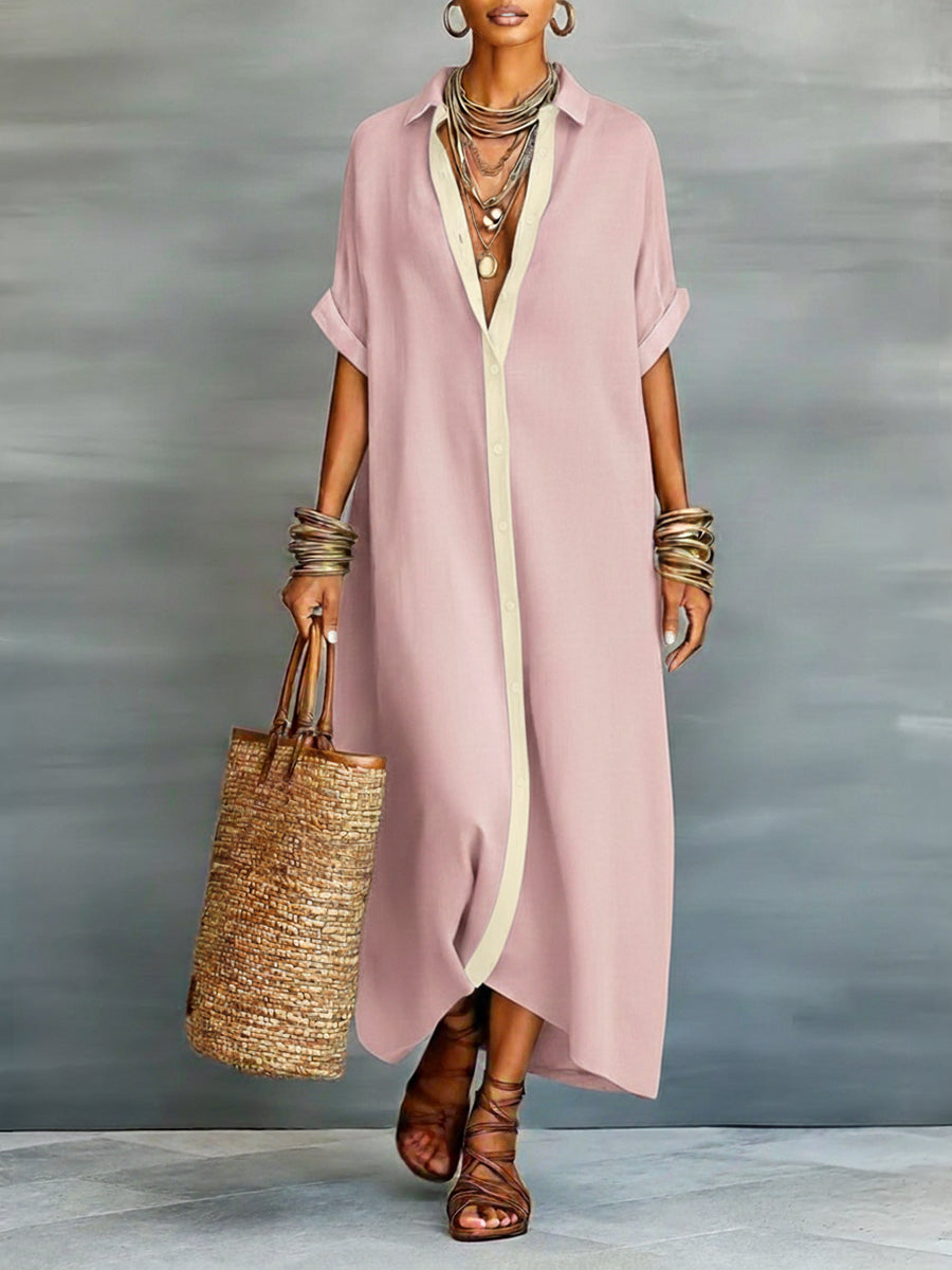 💎💎Women's Loose-fitting Linen And Cotton Shirt Dress