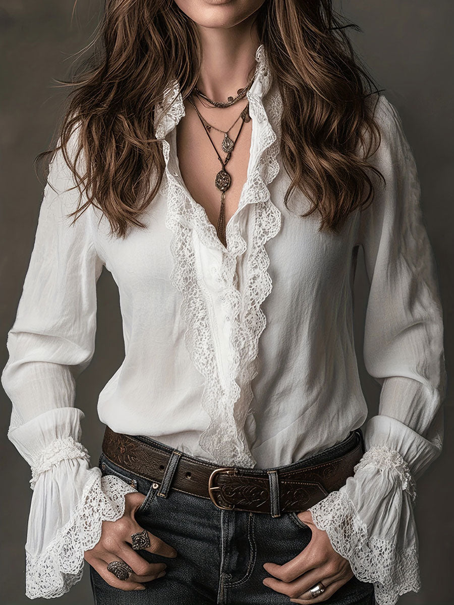Women's Stylish Patchwork Thin Long-sleeved Top