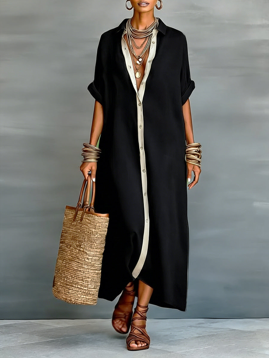 💎💎Women's Loose-fitting Linen And Cotton Shirt Dress