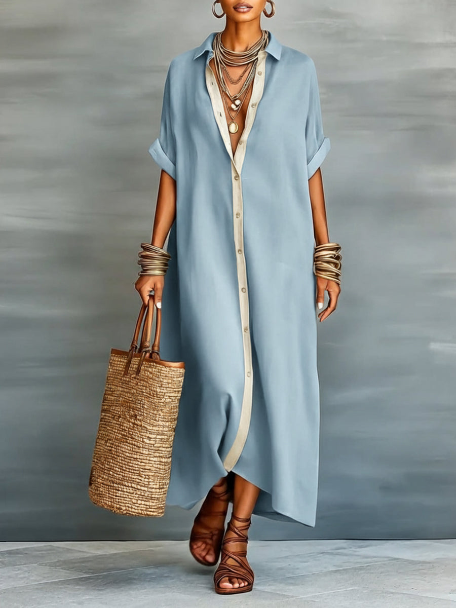 💎💎Women's Loose-fitting Linen And Cotton Shirt Dress