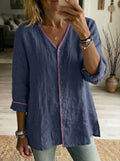🎁New Arrivals🔥Casual Trimmed Linen And Cotton Shirt
