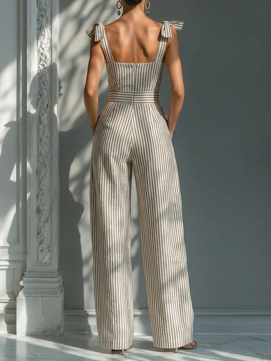 💎💎Stylish Striped Linen And Cotton Overalls