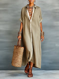 💎💎Women's Loose-fitting Linen And Cotton Shirt Dress