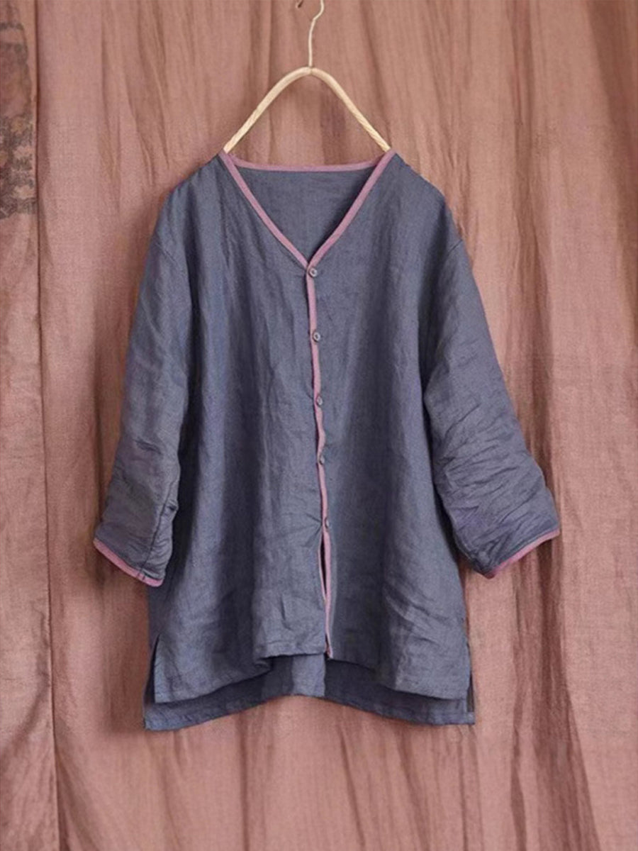 🎁New Arrivals🔥Casual Trimmed Linen And Cotton Shirt