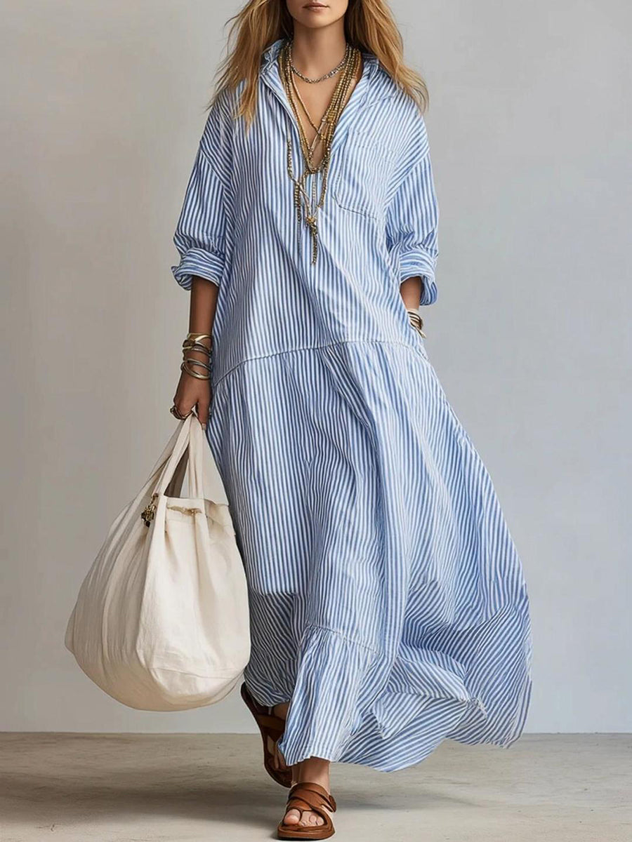 💫 Minimal Striped Dress | Clean & Loose Silhouette