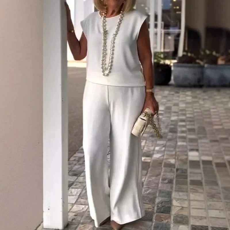 🎉🎉Women's Crew Neck Sleeveless Top and Pants Set