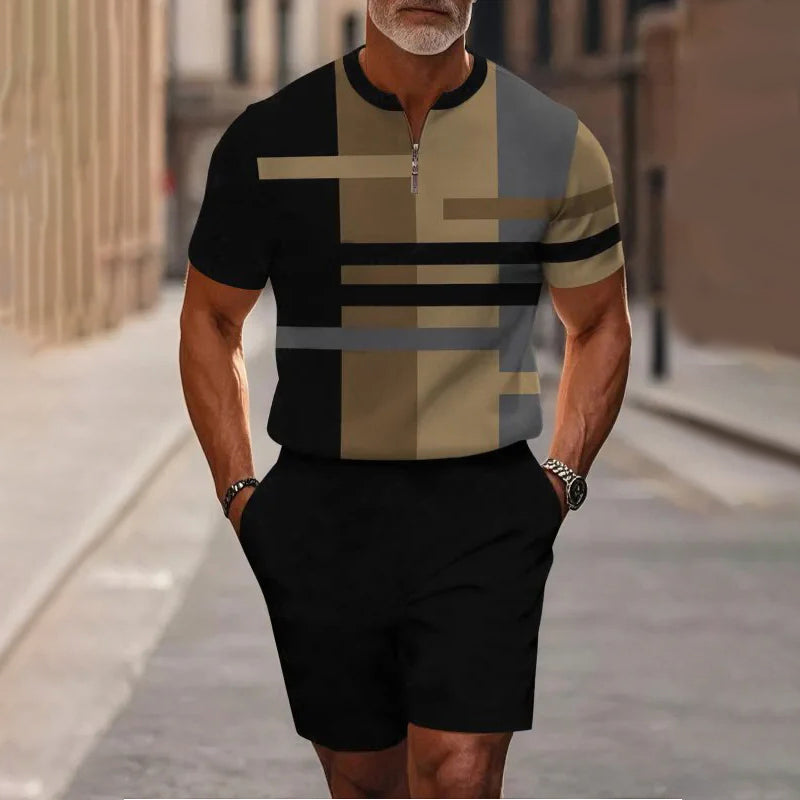 🔥60% OFF🔥Men's Quarter-Zip Shirt & Shorts Set