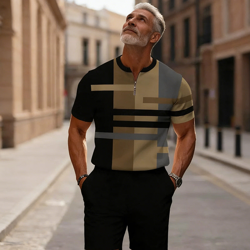 🔥60% OFF🔥Men's Quarter-Zip Shirt & Shorts Set
