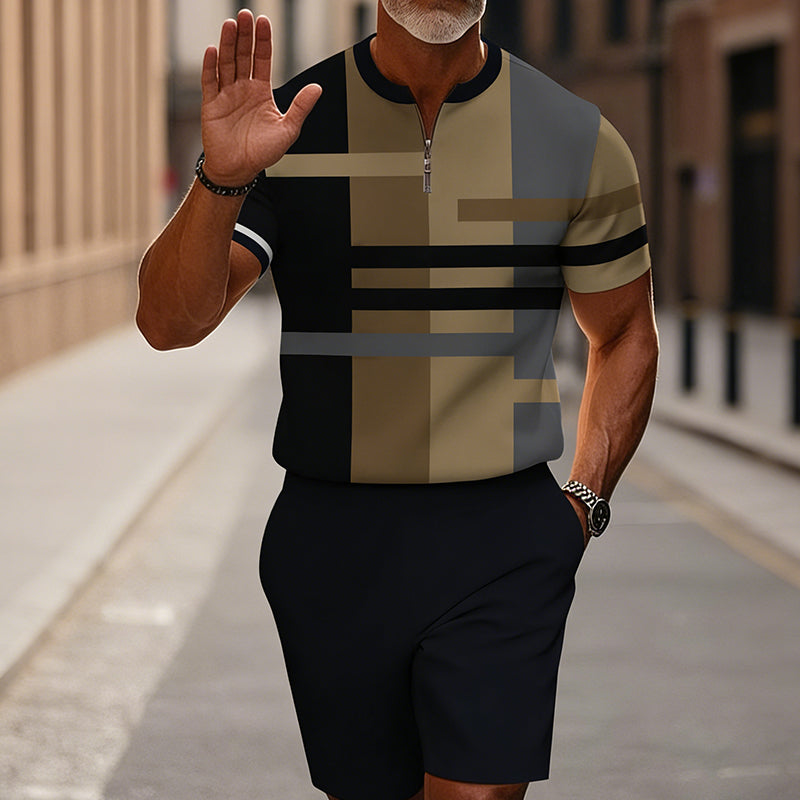 🔥60% OFF🔥Men's Quarter-Zip Shirt & Shorts Set
