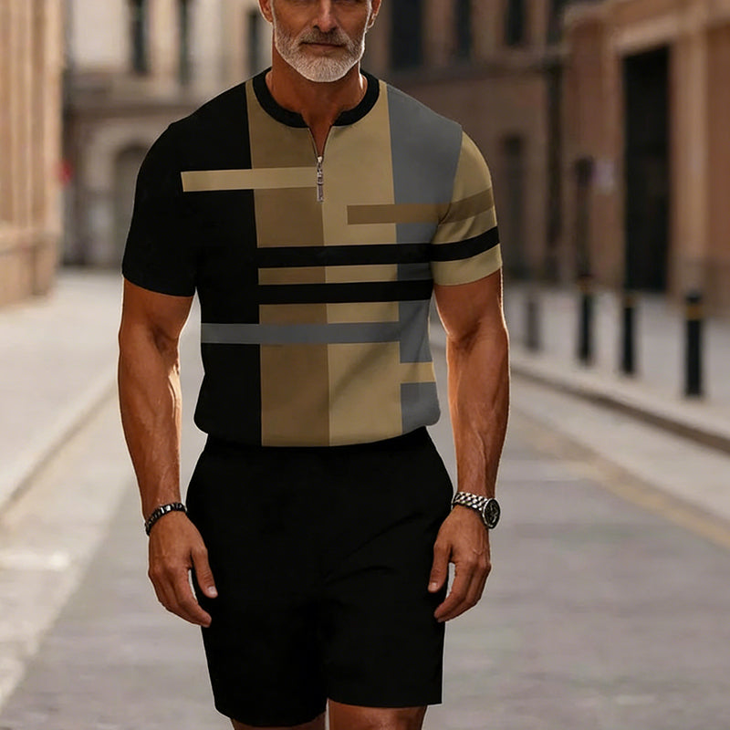 🔥60% OFF🔥Men's Quarter-Zip Shirt & Shorts Set
