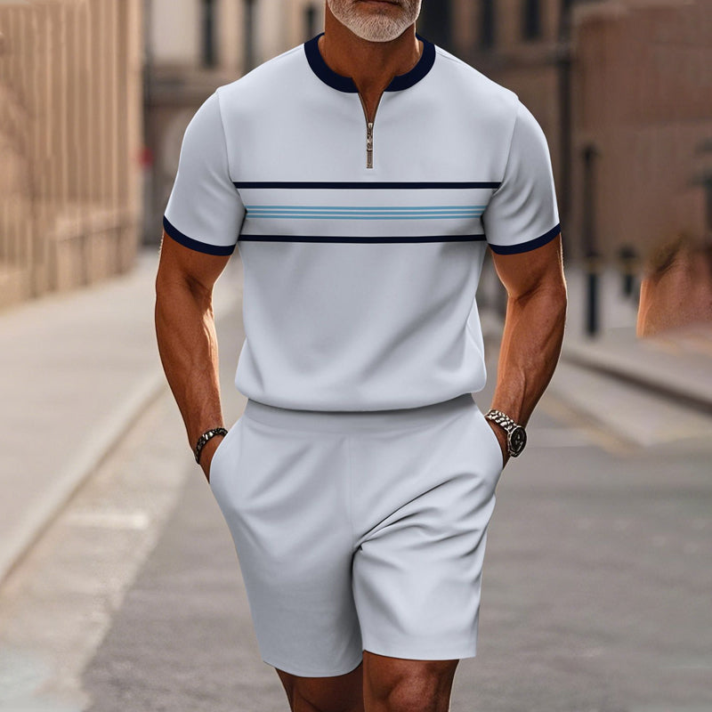 🔥60% OFF🔥Men's Quarter-Zip Shirt & Shorts Set