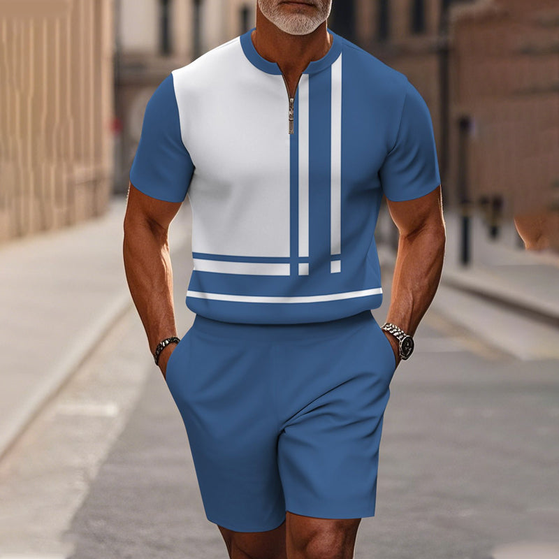 🔥60% OFF🔥Men's Quarter-Zip Shirt & Shorts Set