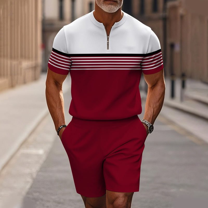 🔥60% OFF🔥Men's Quarter-Zip Shirt & Shorts Set