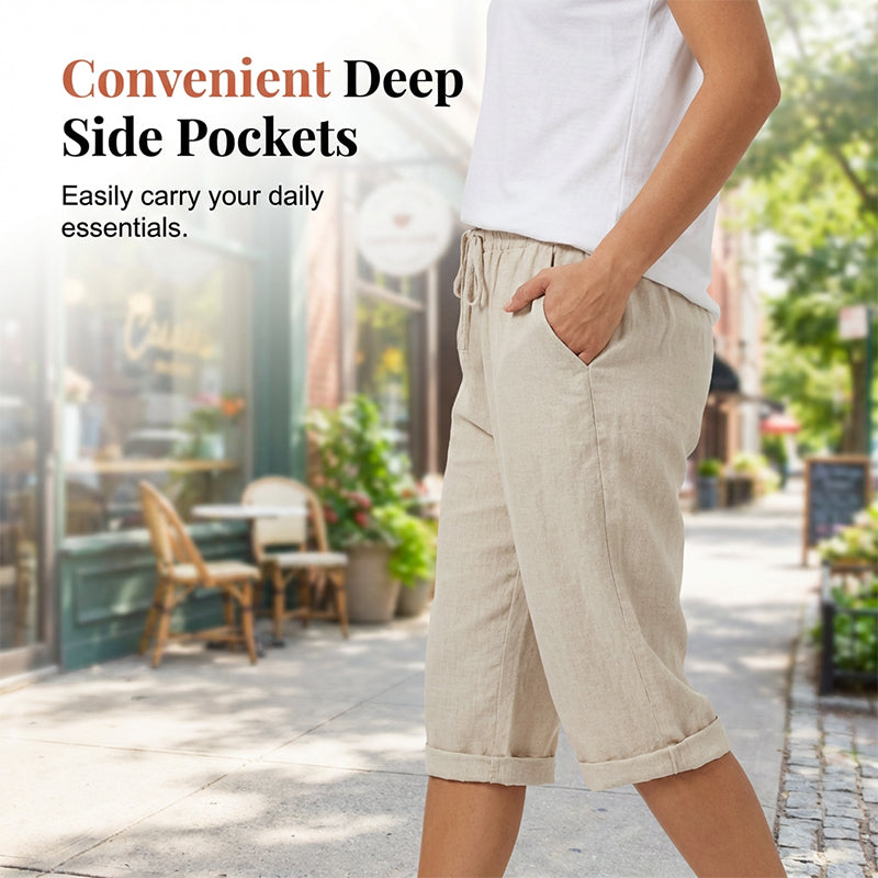 🥳🥳Women's Casual Cotton Linen Capris