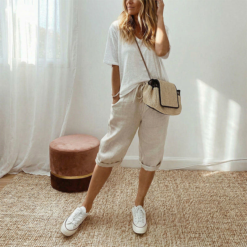 🥳🥳Women's Casual Cotton Linen Capris